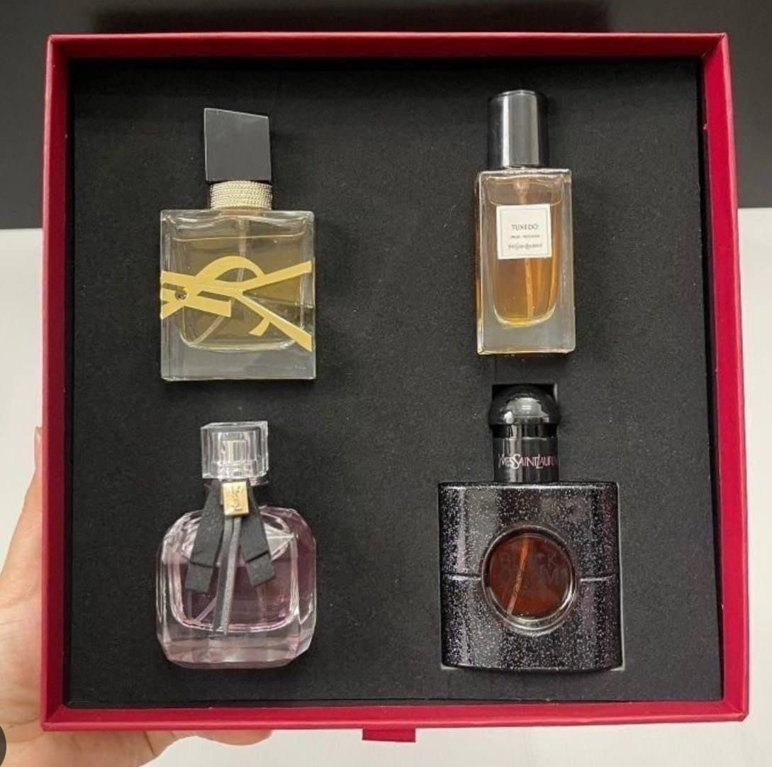 Luxury 4-Piece Designer Perfume Gift Set for Women & Men – YSL Libre, Tom Ford, YSL Mon Paris & Black Opium Style Fragrances