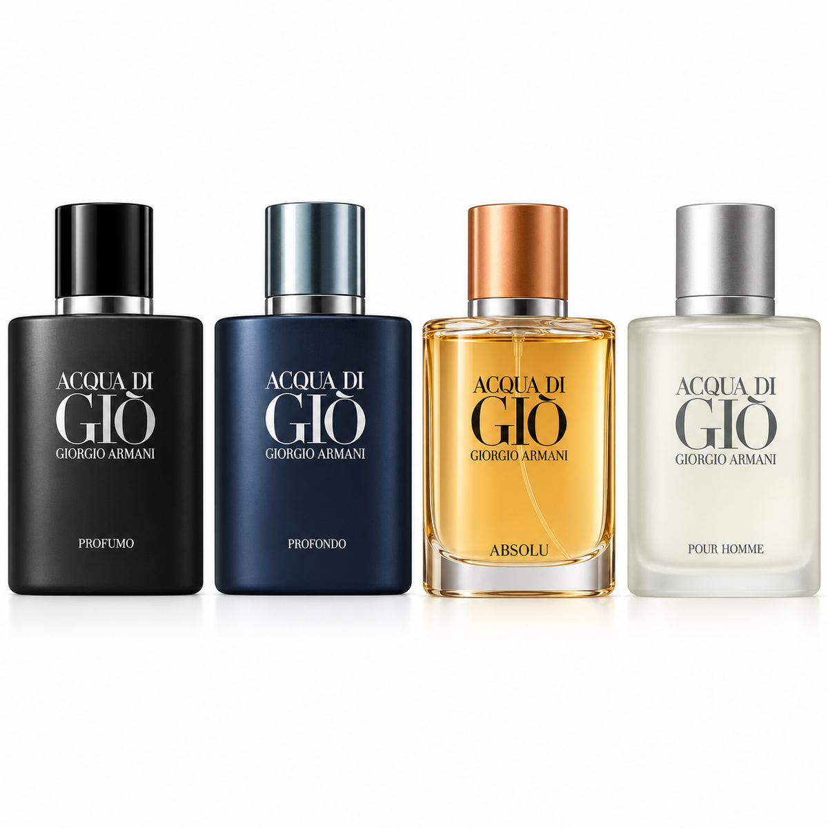 Giorgio Armani Acqua di Giò 4-Piece Men's Perfume Gift Set – EDT, Absolu, Profondo & Profumo, 30ml Each