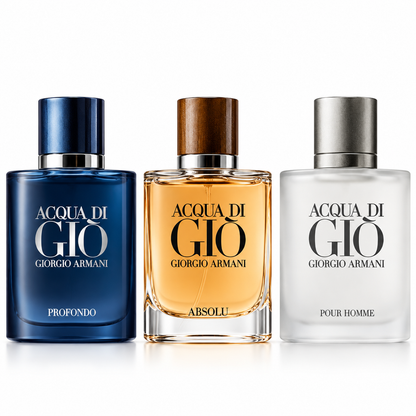 Giorgio Armani Acqua di Giò 3-Piece Men's Perfume Gift Set – EDT, EDP & Parfum, 30ml Each
