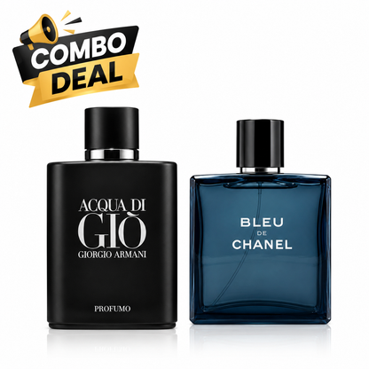 Acqua di Giò Profumo & Bleu de Chanel Combo Deal – Men's Luxury Fragrance Set