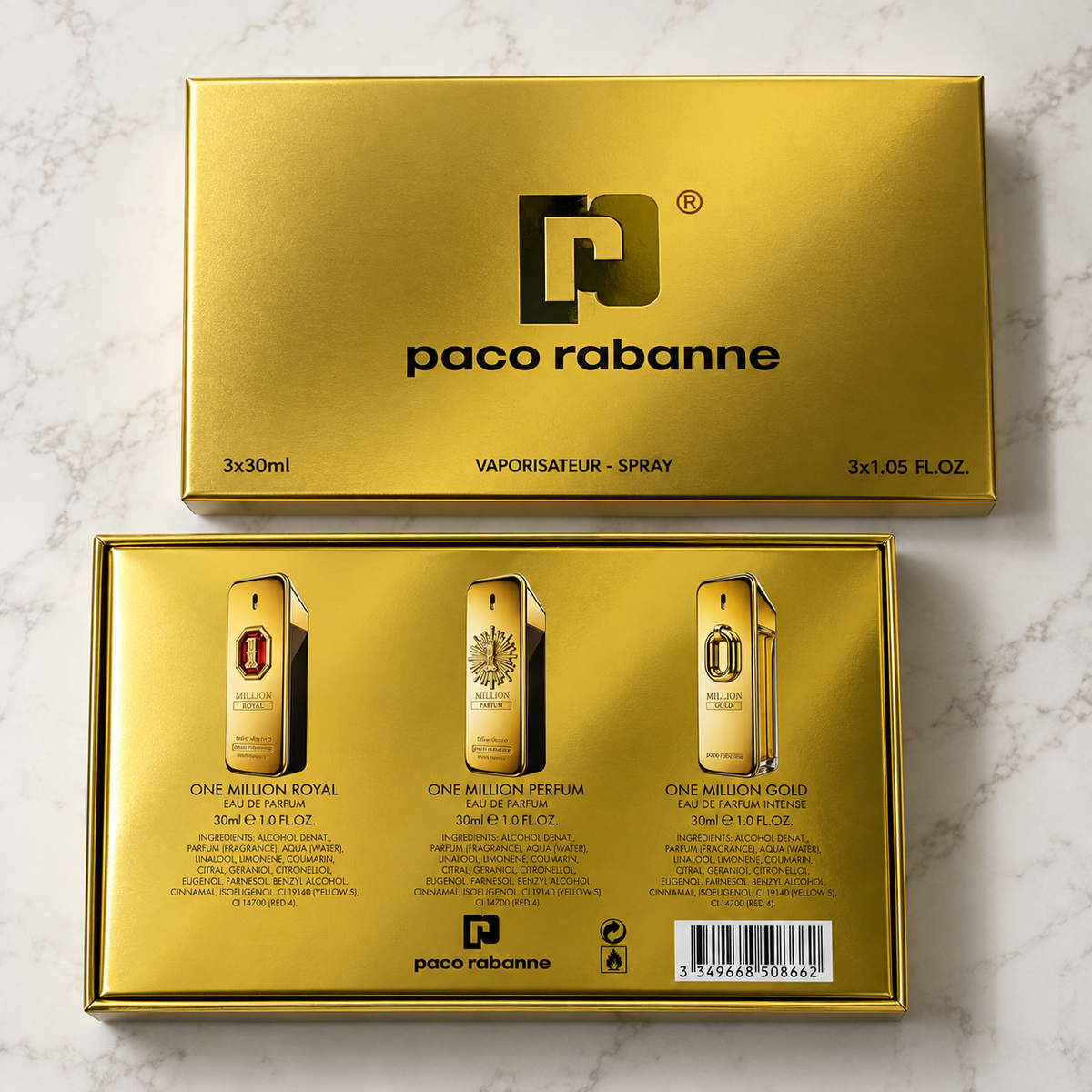 Paco Rabanne One Million Gift Set 3x30ml – Royal, Gold & Parfum EDP