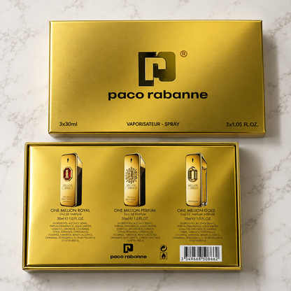 Paco Rabanne One Million Gift Set 3x30ml – Royal, Gold & Parfum EDP