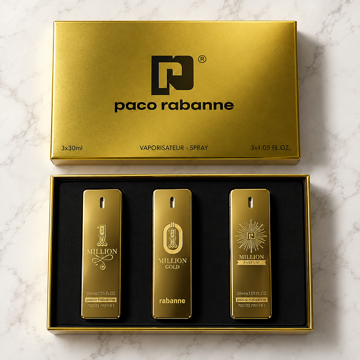 Paco Rabanne One Million Gift Set 3x30ml – Royal, Gold & Parfum EDP