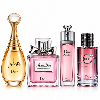 Dior Women's Perfume Gift Set – J'adore, Miss Dior, Dior Addict & Joy Fragrances, 4-Piece Collection