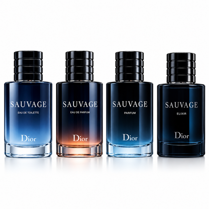 Dior Sauvage 4-Piece Men's Perfume Gift Set – Eau de Toilette, Eau de Parfum, Parfum & Elixir, 30ml Each