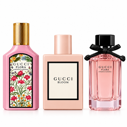 Gucci Beauty 3-Piece Perfume Gift Set – Gucci Flora & Gucci Bloom Floral Fragrance Collection, 30ml Each