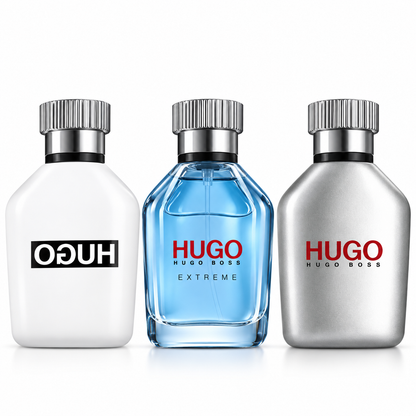 Hugo Boss HUGO 3-Piece Men's Perfume Gift Set – HUGO, HUGO Extreme & HUGO Eau de Toilette, 40ml Each