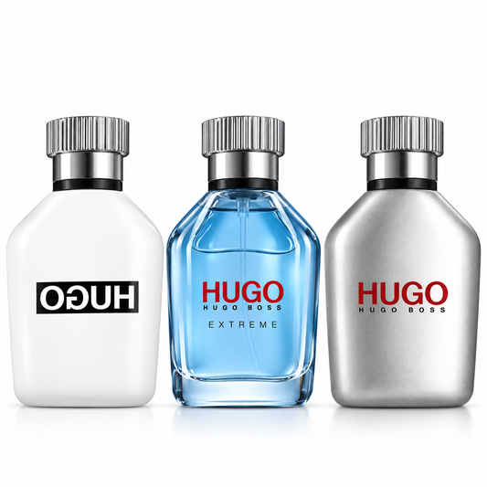 Hugo Boss HUGO 3-Piece Men's Perfume Gift Set – HUGO, HUGO Extreme & HUGO Eau de Toilette, 40ml Each