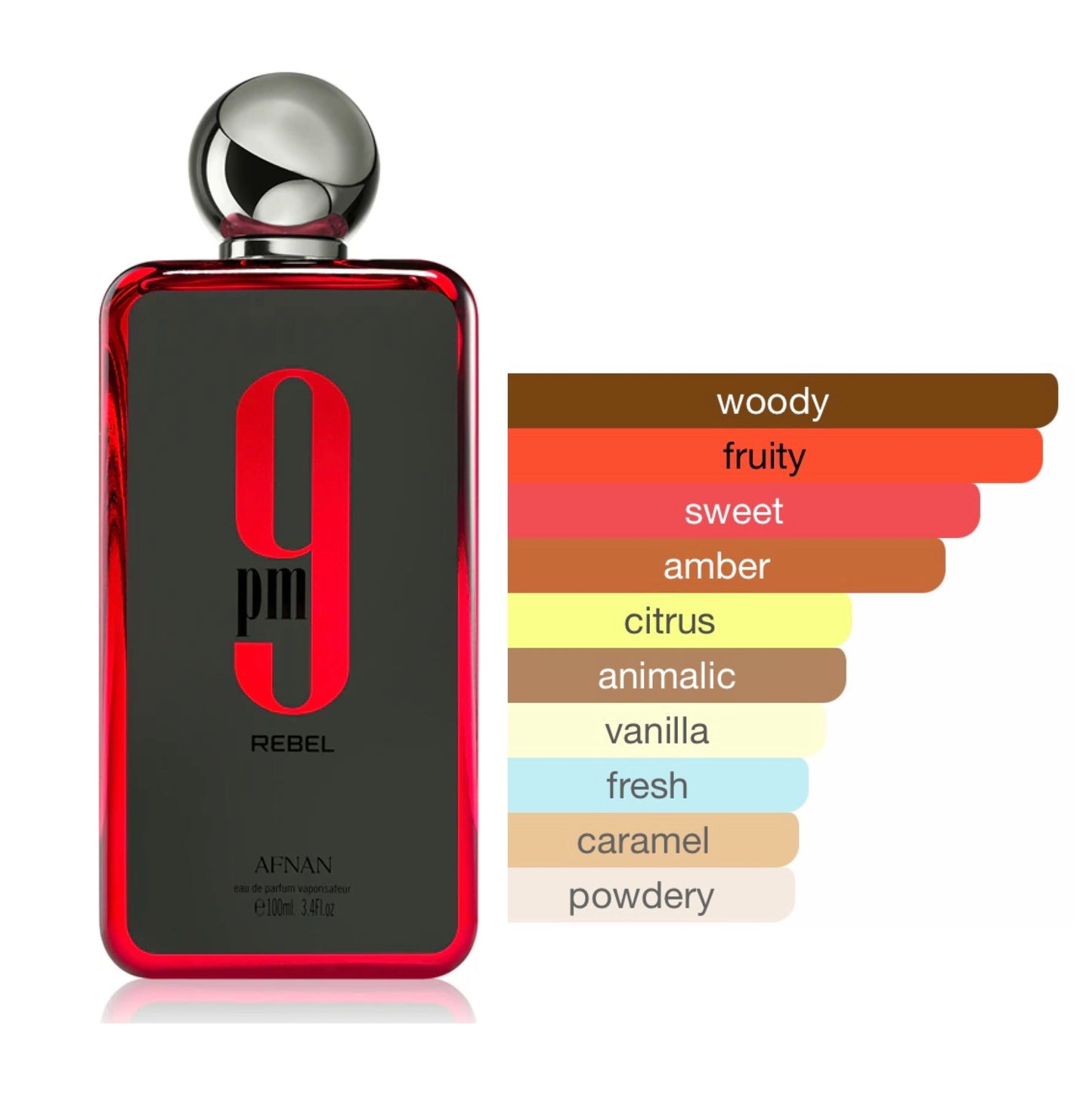 Afnan 9 PM Rebel Eau de Parfum - Intense Luxury Fragrance - 100ml