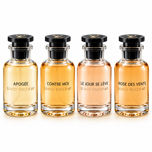 Louis Vuitton 4-Piece Perfume Gift Set – Apogée, Contre Moi, Le Jour Se Lève & Rose des Vents, 30ml Each