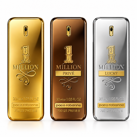 Paco Rabanne 1 Million 3-Piece Perfume Gift Set – 1 Million, Privé & Lucky, 30ml Each