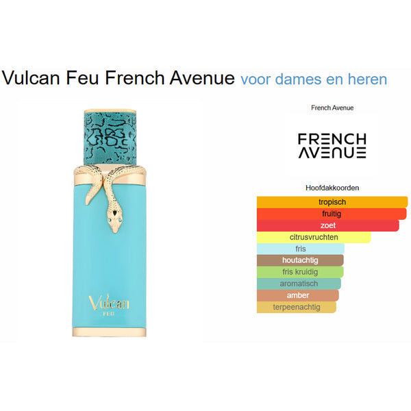 French Avenue Vulcan Feu Eau de Parfum - Luxury Unisex Fragrance with Snake Emblem - 100ml
