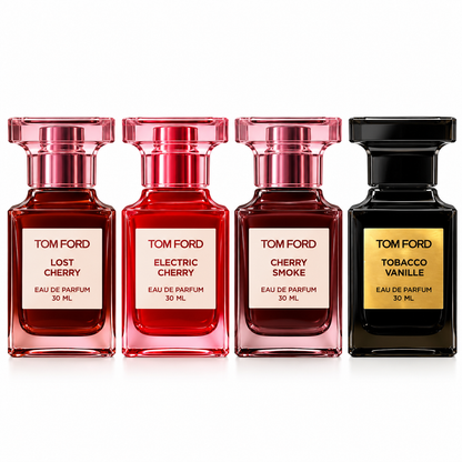 Tom Ford 4-Piece Perfume Gift Set – Lost Cherry, Electric Cherry, Cherry Smoke & Tobacco Vanille, 30ml Each