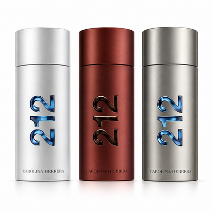 Carolina Herrera 212 Men's Perfume Gift Set – 3-Piece Fragrance Collection, 30ml Each
