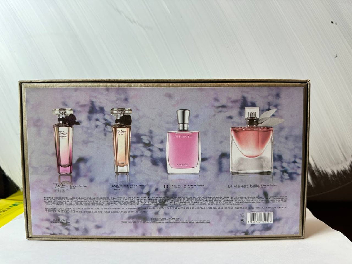 Lancôme 4-Piece Perfume Gift Set – Trésor Midnight Rose, Trésor In Love, Miracle & La Vie Est Belle