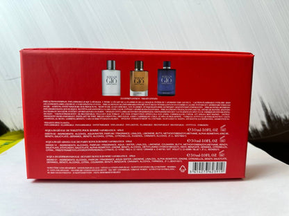 Giorgio Armani Acqua di Giò 3-Piece Men's Perfume Gift Set – EDT, EDP & Parfum, 30ml Each