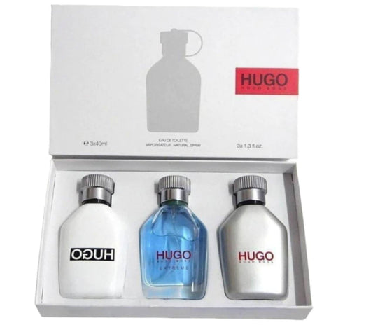 Hugo Boss HUGO 3-Piece Men's Perfume Gift Set – HUGO, HUGO Extreme & HUGO Eau de Toilette, 40ml Each