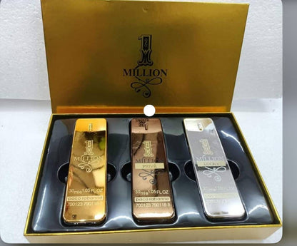 Paco Rabanne 1 Million 3-Piece Perfume Gift Set – 1 Million, Privé & Lucky, 30ml Each