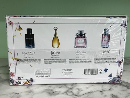 Dior 4-Piece Perfume Gift Set – Sauvage, J'adore, Miss Dior Blooming Bouquet & Joy, 30ml Each