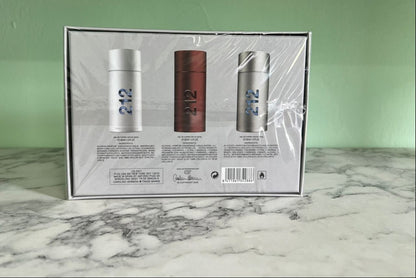 Carolina Herrera 212 Men's Perfume Gift Set – 3-Piece Fragrance Collection, 30ml Each