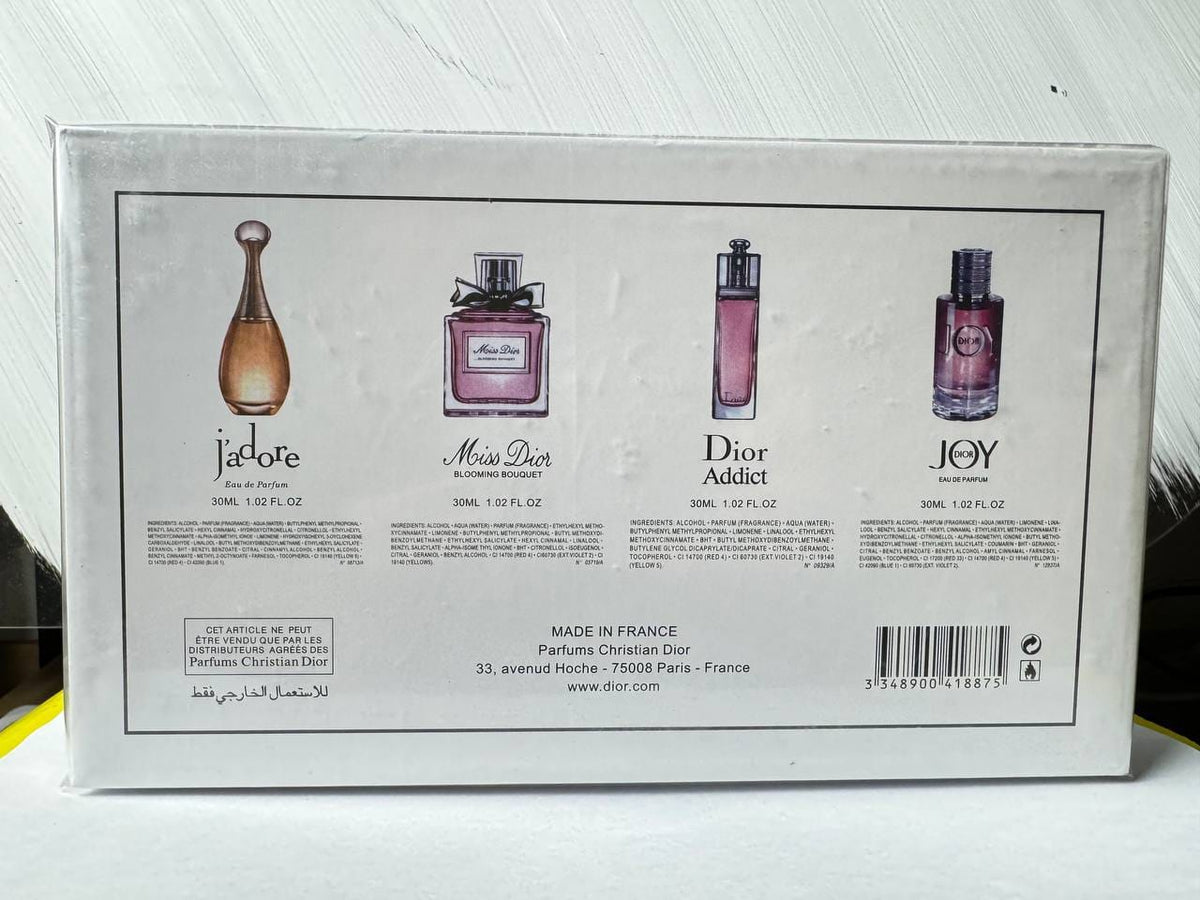 Dior Women's Perfume Gift Set – J'adore, Miss Dior, Dior Addict & Joy Fragrances, 4-Piece Collection